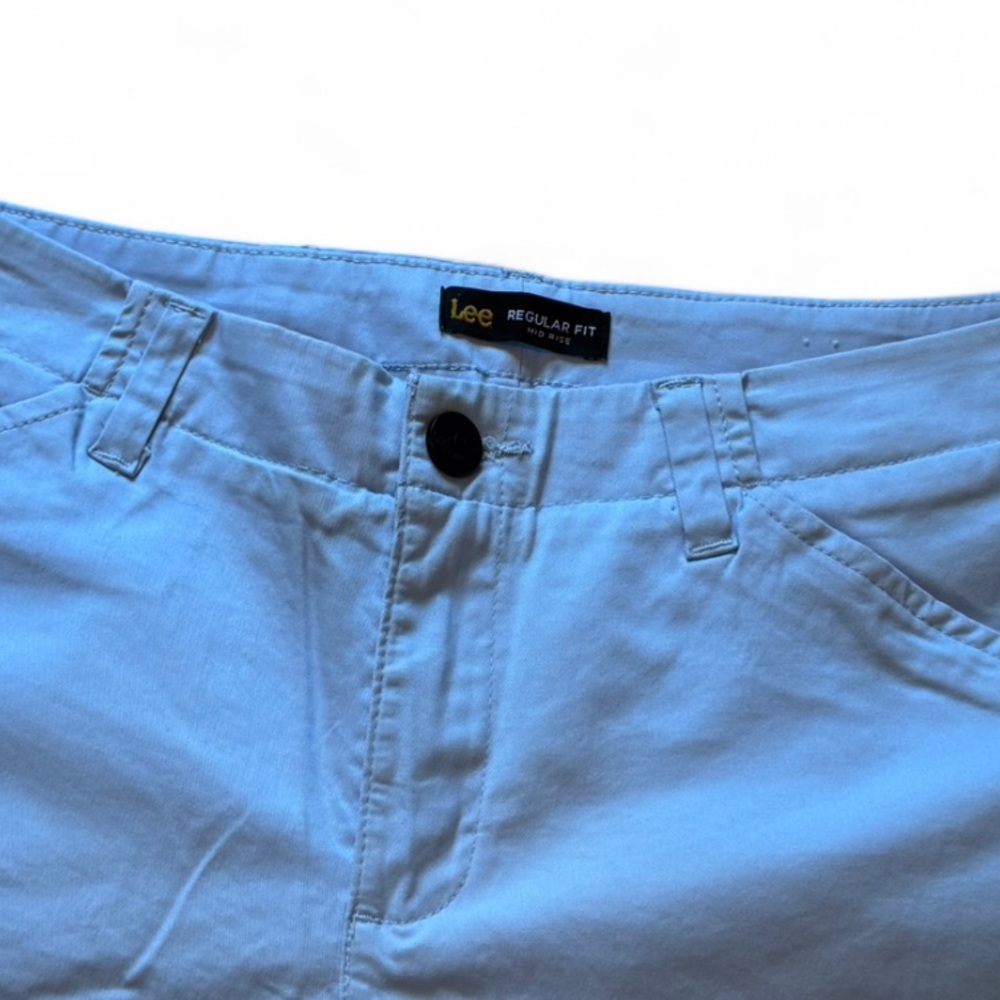 Lee - Women's Light Blue Flat Front Shorts - Picture 2 of 5